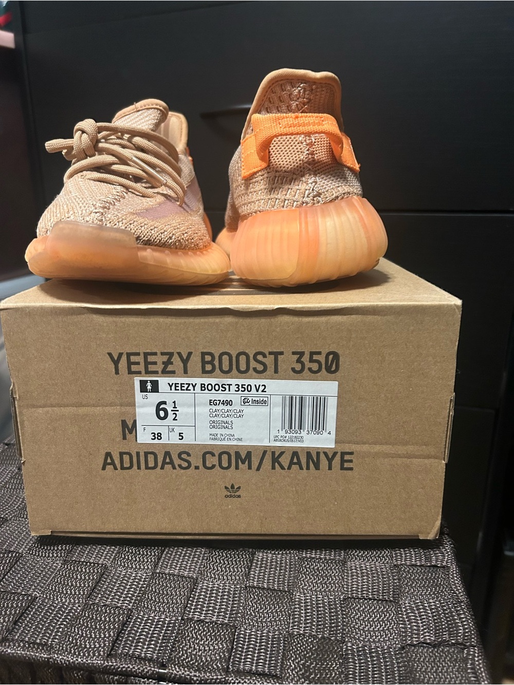 adidas Yeezy Boost 350 V2 — Clay with Bright Orange Accents